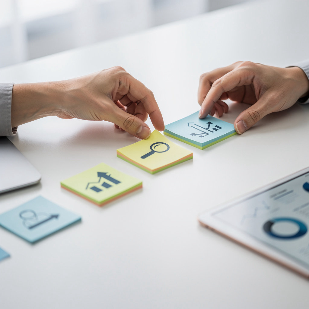 Rankevo SEO process workflow showing strategy implementation and results tracking